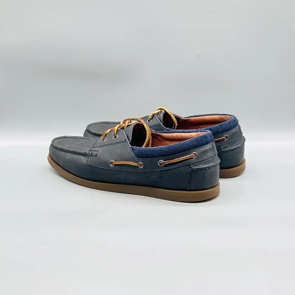 Polo Ralph Lauren Shoes Mens 10 Blue Leather Dayne Boat Moc Toe Casual Comfort